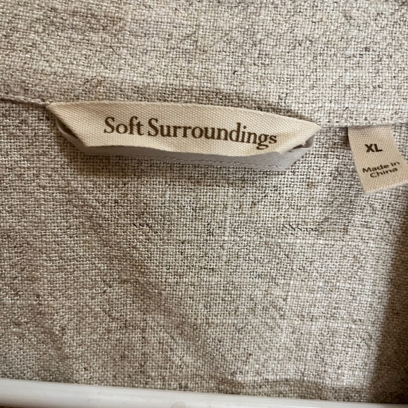 Soft surroundings linen blend cream minimalist button blazer size xl - Picture 2 of 3